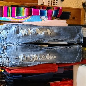 Silver distressed jeans